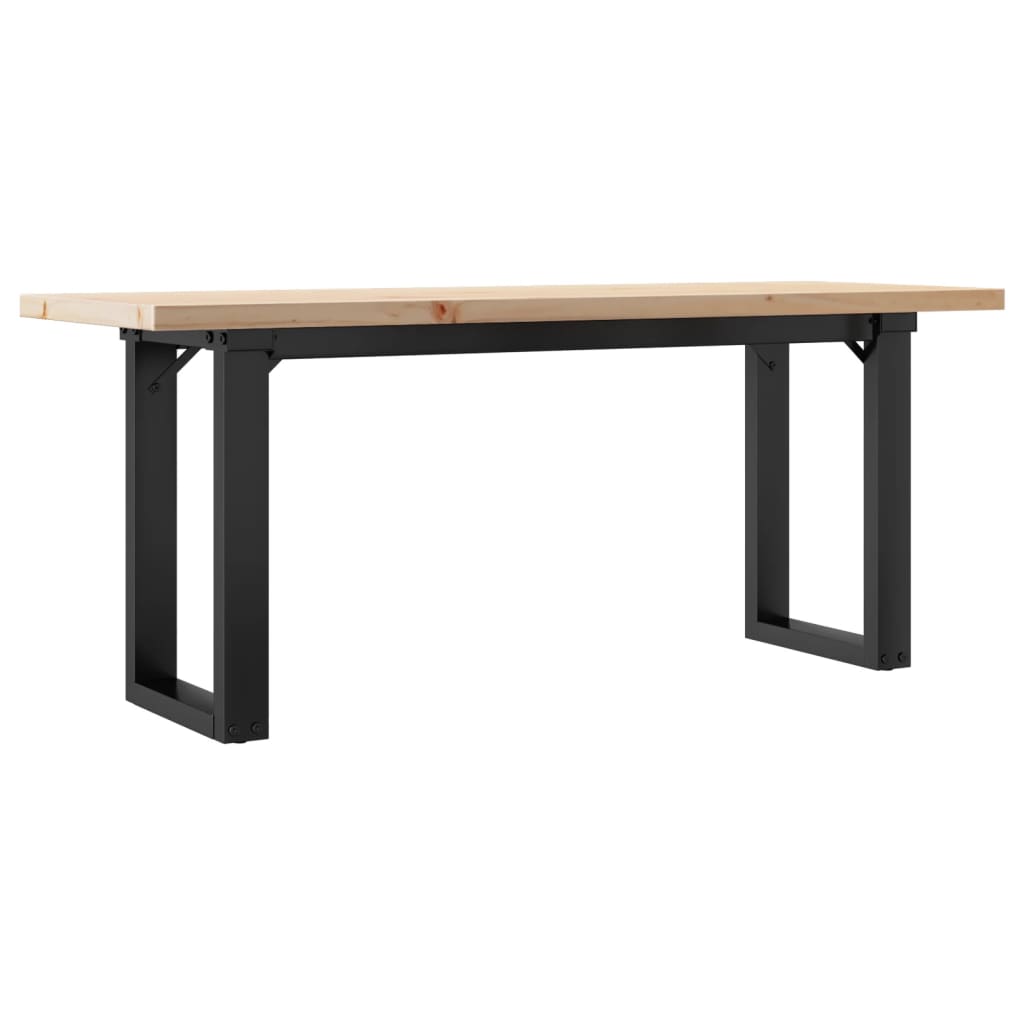 Coffee table, 110x40x45.5cm, pine and steel, O-shaped frame