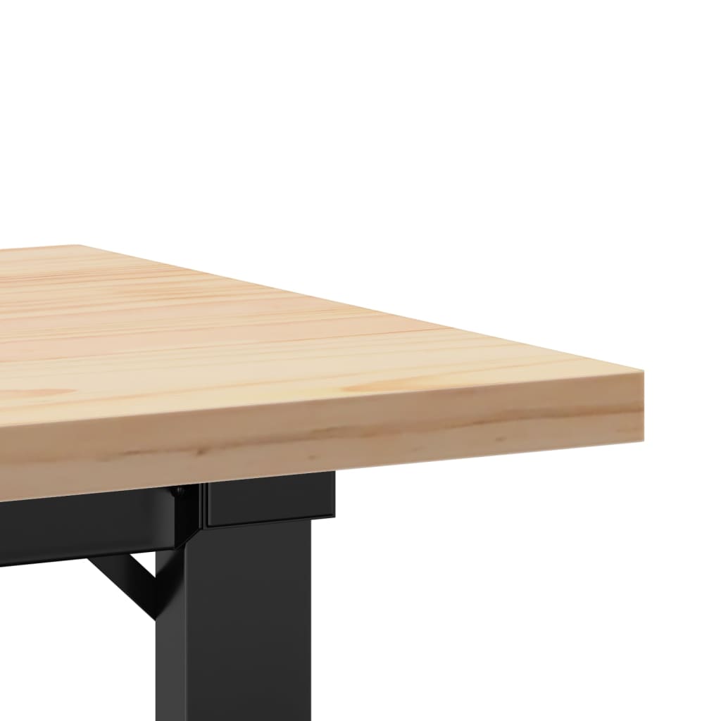 Coffee table, 110x40x45.5cm, pine and steel, O-shaped frame