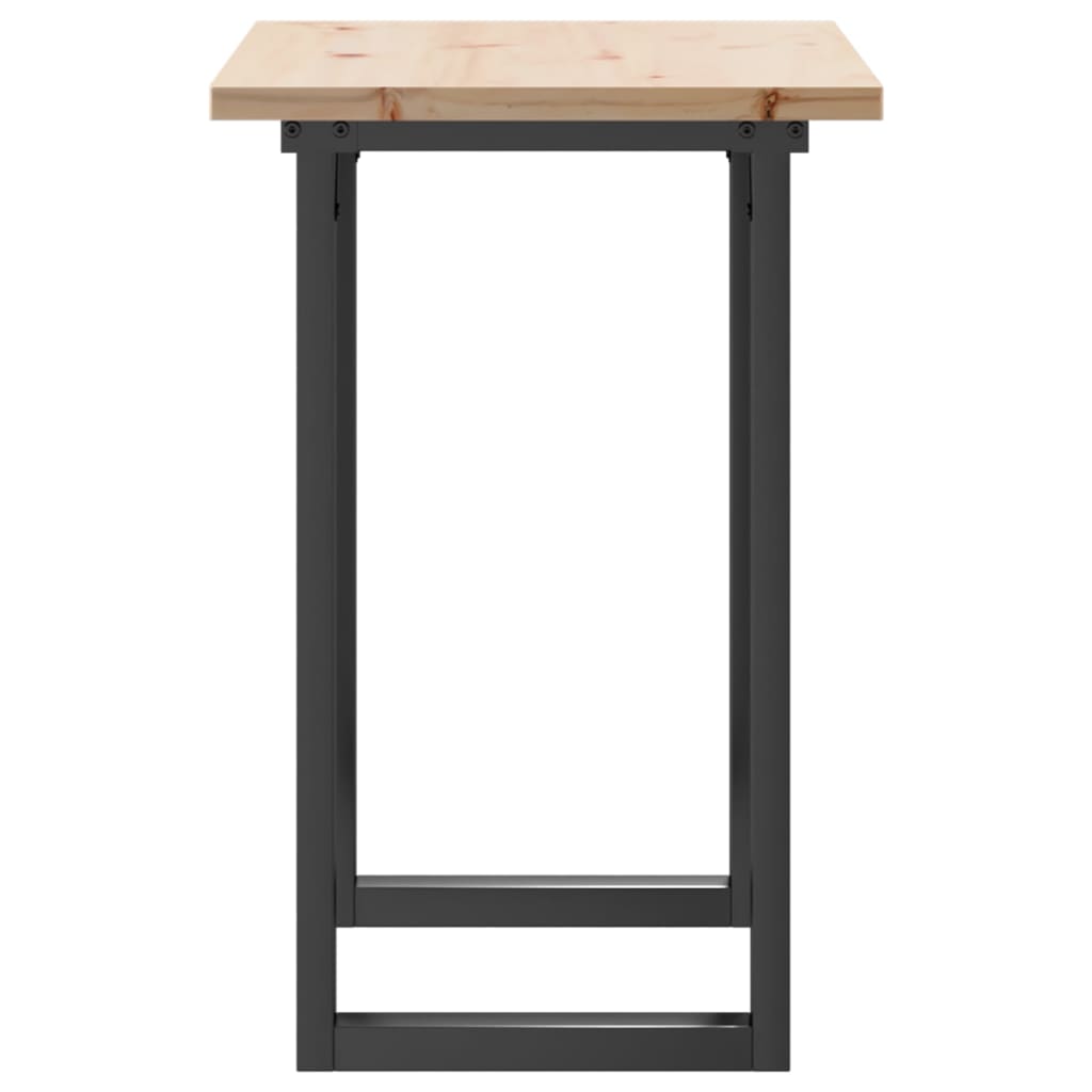 Valgomojo stalas, 80x50x75,5cm, pušis ir plieninis, O formos rėmas