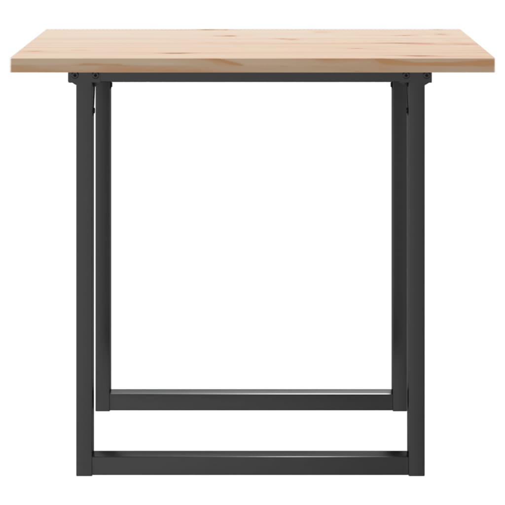 Valgomojo stalas, 80x80x75,5cm, pušis ir plieninis, O formos rėmas