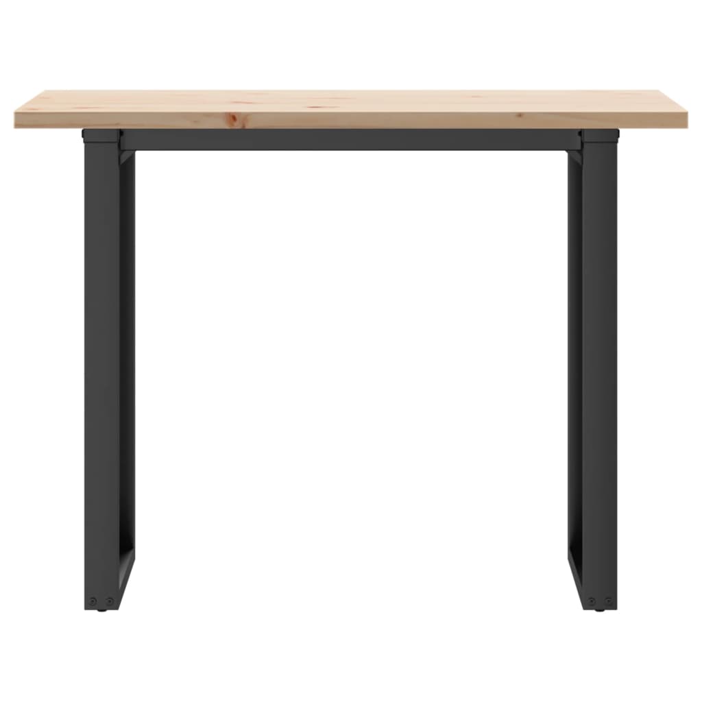Valgomojo stalas, 100x50x75,5cm, pušis ir plieninis, O formos rėmas