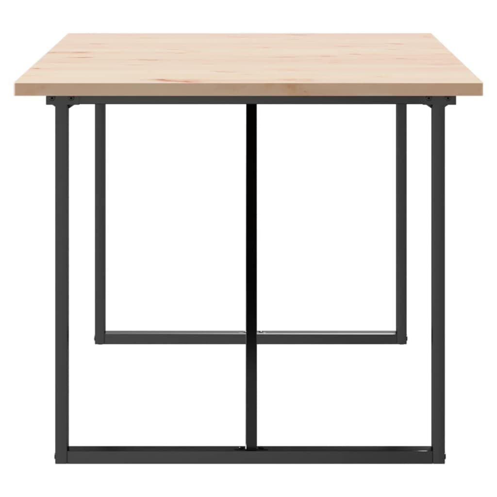 Dining table, 180x90x75.5cm, pine and steel, O-shaped frame