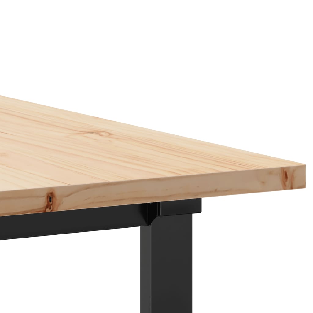 Dining table, 180x90x75.5cm, pine and steel, O-shaped frame