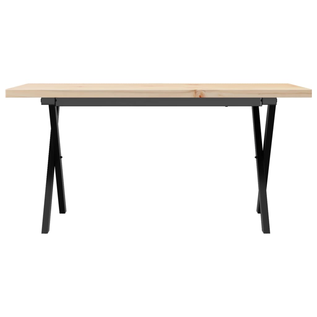 Coffee table, 100x50x45.5cm, pine and steel, X-shaped frame