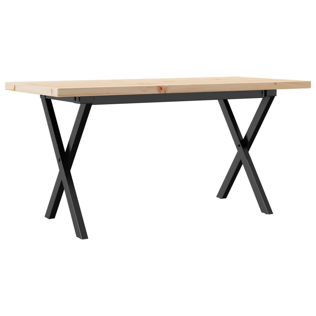 Coffee table, 100x50x45.5cm, pine and steel, X-shaped frame