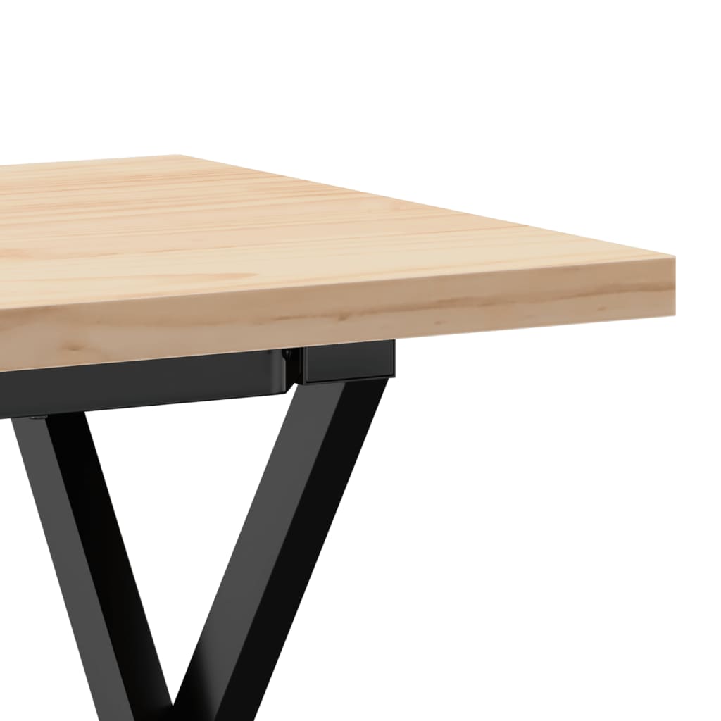 Coffee table, 100x50x45.5cm, pine and steel, X-shaped frame