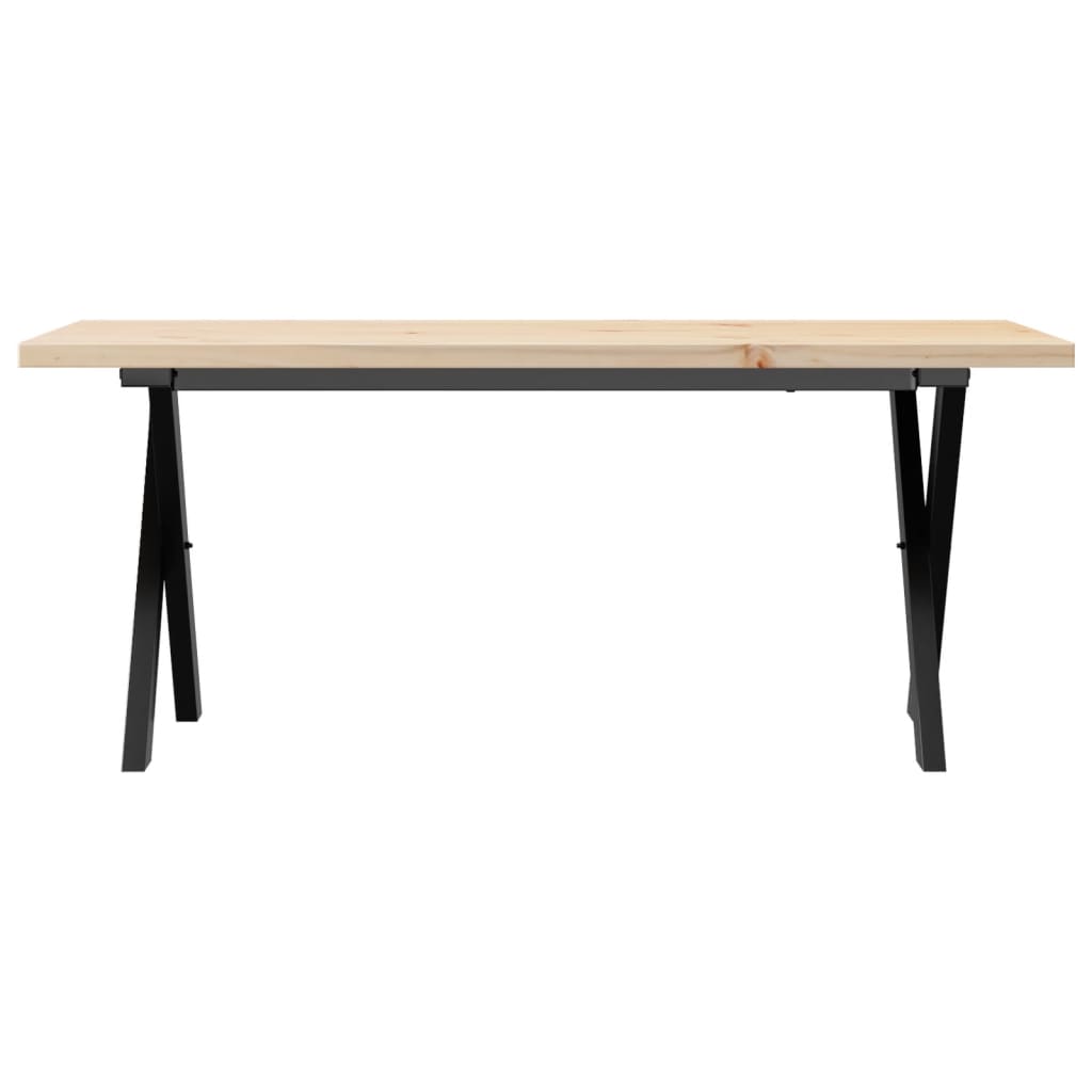 Kafijas galdiņš, 110x40x45,5cm, priede un tērauda, X formas rāmis