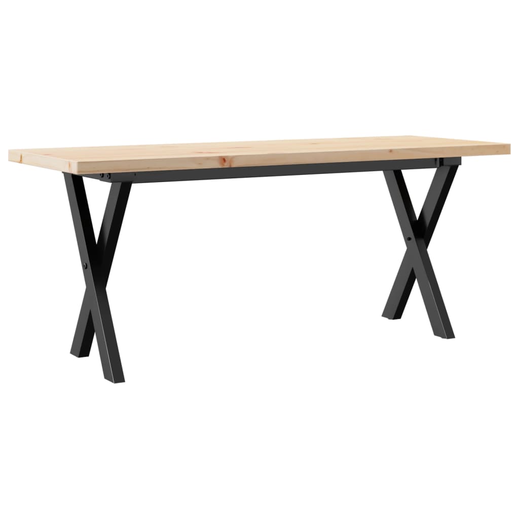 Kafijas galdiņš, 110x40x45,5cm, priede un tērauda, X formas rāmis