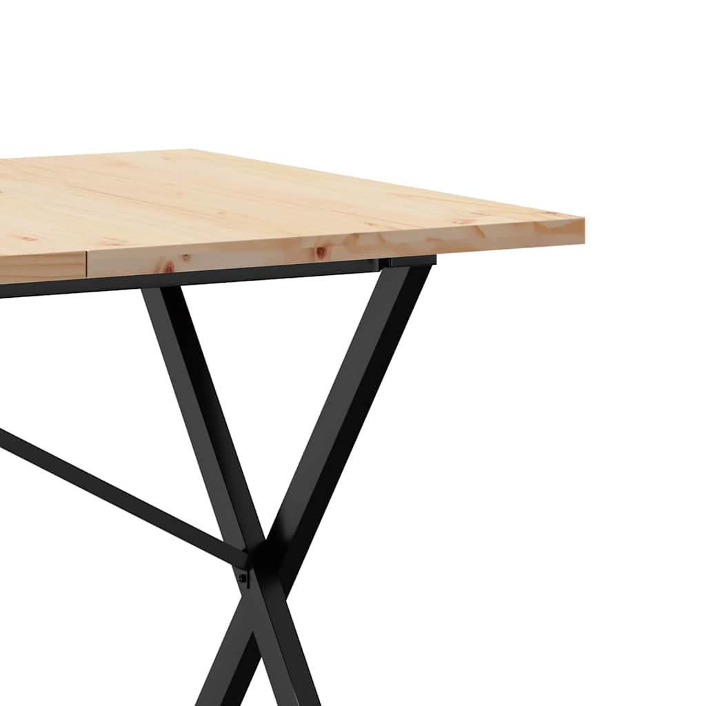 Dining table, 140x80x75.5cm, pine and steel, X-frame