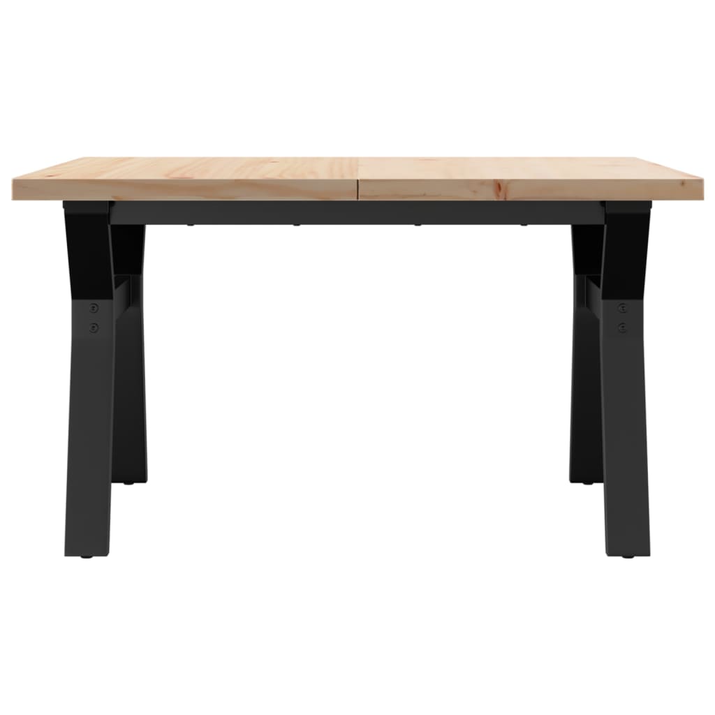 Kavos staliukas, 80x80x45,5cm, pušis ir plieninis, Y formos rėmas