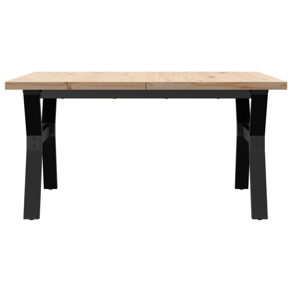 Kafijas galdiņš, 90x90x45,5 cm, priedes un tērauda, Y veida rāmis