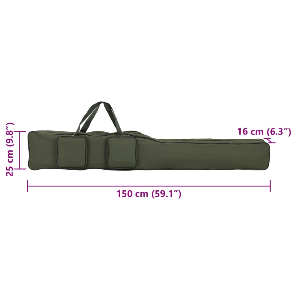 Fishing rod bag, dark green, 150cm, oxford fabric