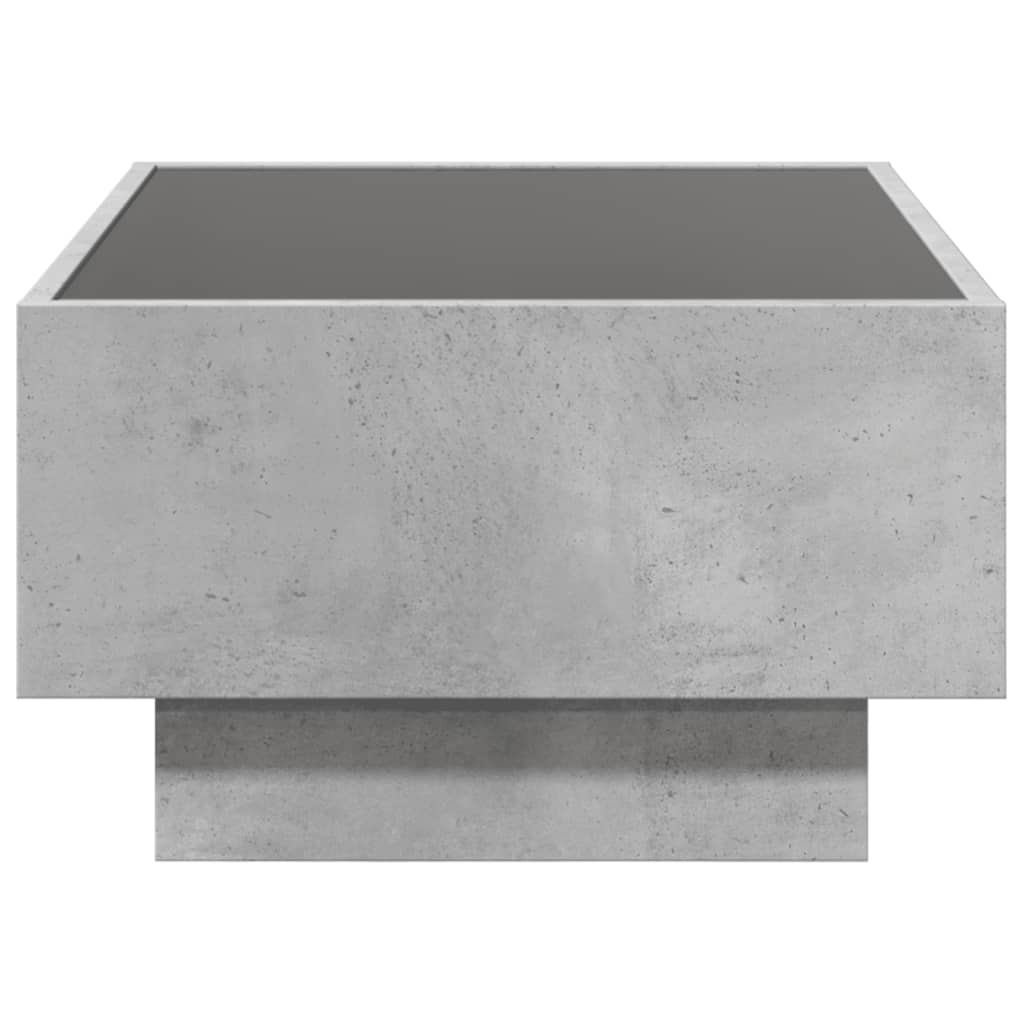 Kavos staliukas su LED, betono, 70x50x30cm, apdirbta mediena