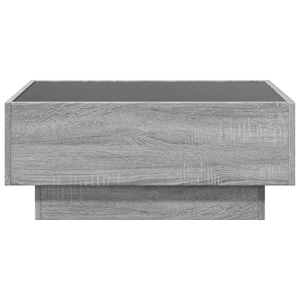 Coffee table with LED, gray oak, 70x50x30cm, wood