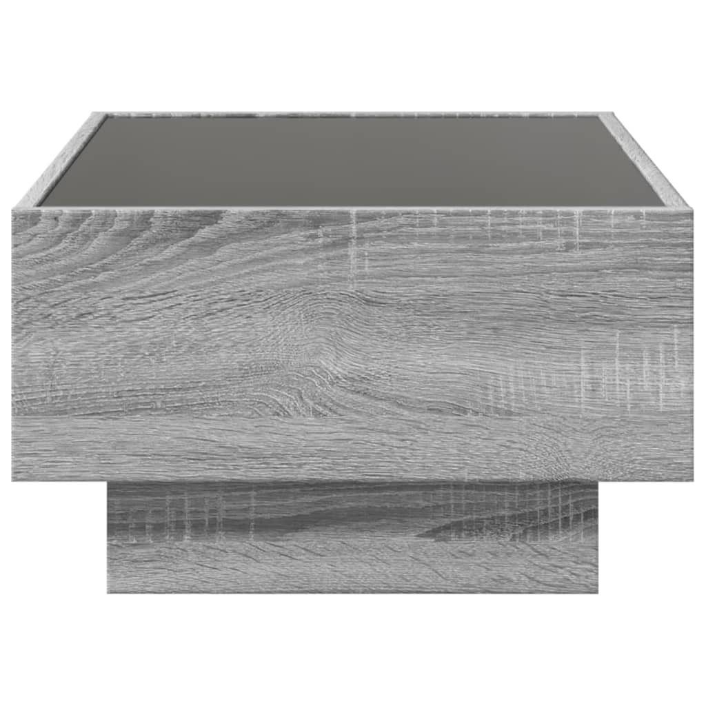 Coffee table with LED, gray oak, 70x50x30cm, wood