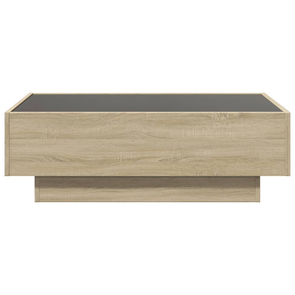 Kafijas galdiņš ar LED apgaismojumu, ozolkoka, 90x50x30 cm, apstrādāta koksne