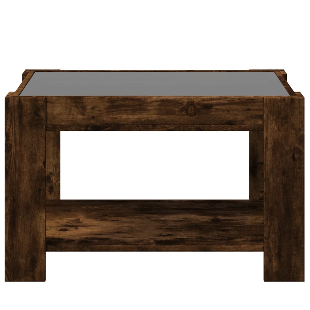 Coffee table with LED, smoky oak, 73x53x45cm, wood