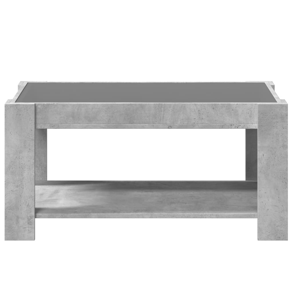 Coffee Table with LED, Concrete, 93x53x45cm, Engineered Wood