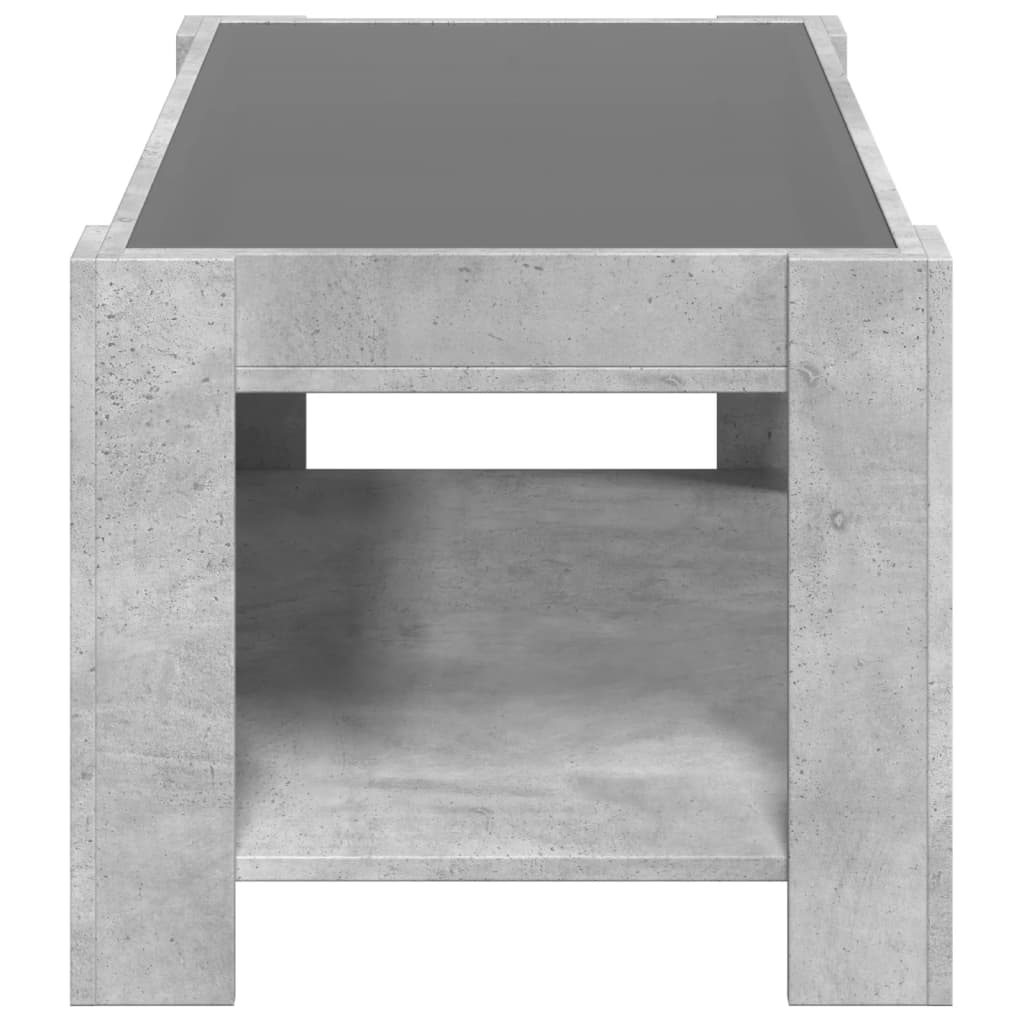 Coffee Table with LED, Concrete, 93x53x45cm, Engineered Wood