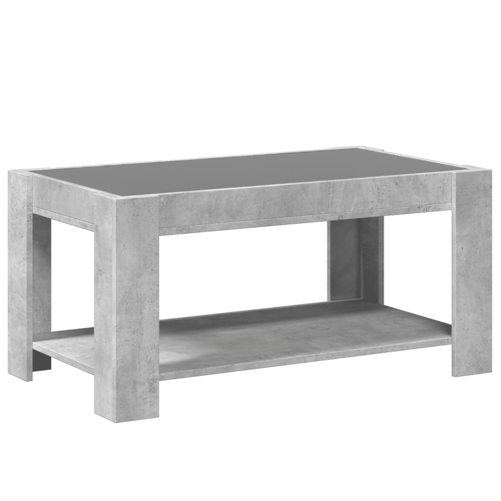 Coffee Table with LED, Concrete, 93x53x45cm, Engineered Wood