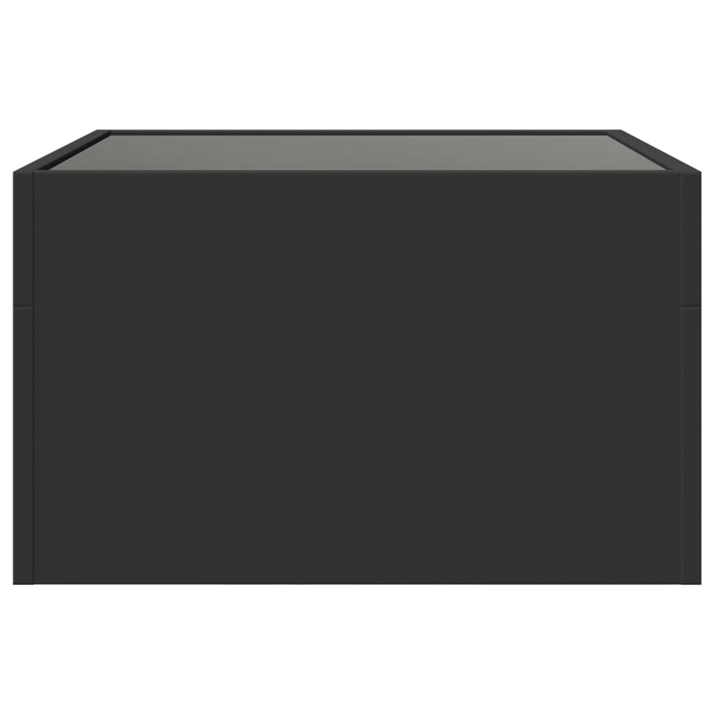 Kavos staliukas su Infinity LED lemputėmis, juodas, 50x50x30cm