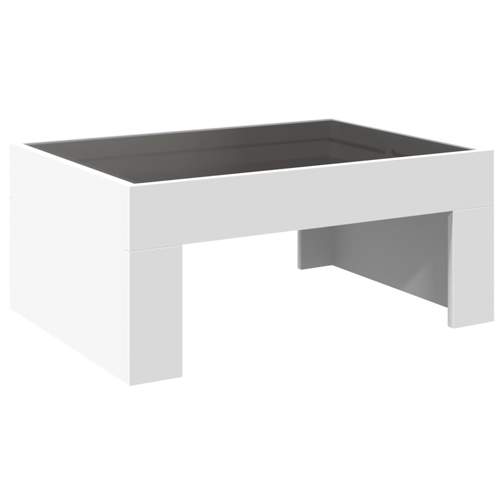 Coffee table with Infinity LED lights, white, 70x50x30cm
