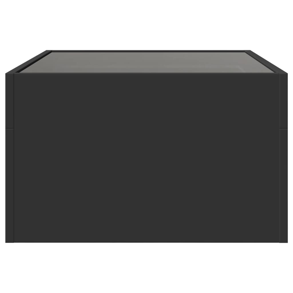 Kafijas galdiņš ar Infinity LED gaismām, melns, 70x50x30cm