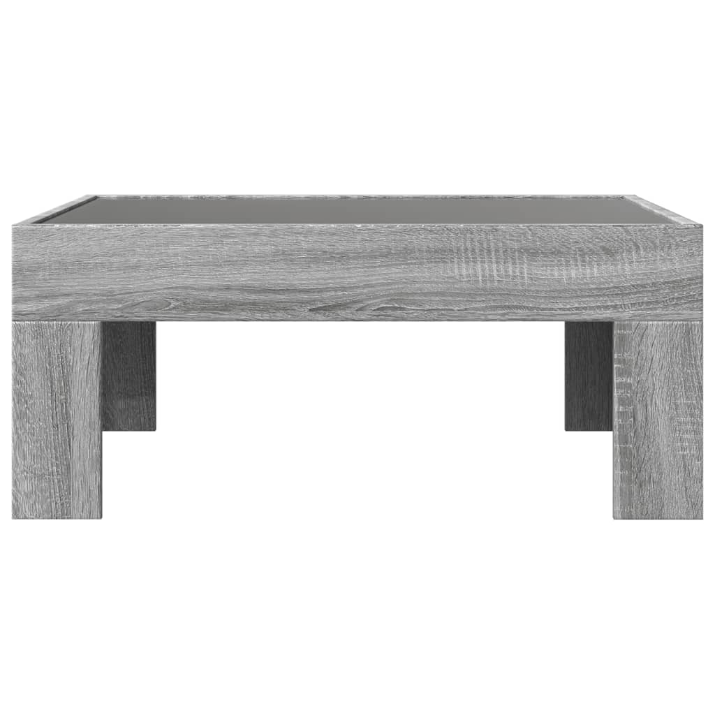 Kafijas galdiņš ar Infinity LED gaismām, pelēks, 70x50x30cm