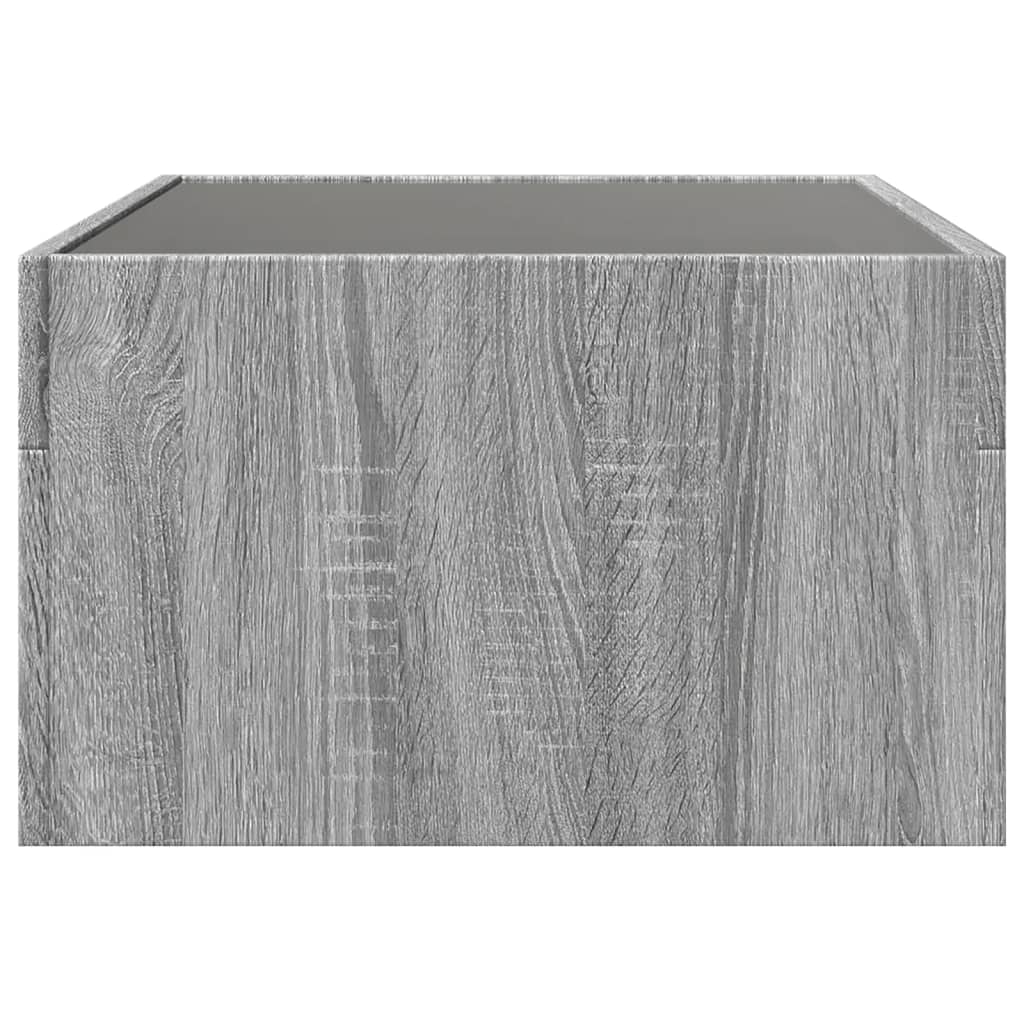 Kafijas galdiņš ar Infinity LED gaismām, pelēks, 70x50x30cm
