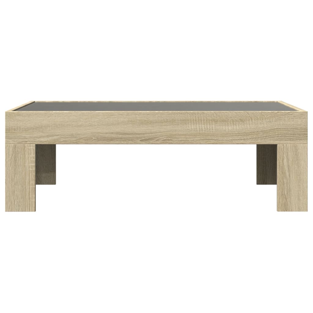 Kafijas galdiņš ar Infinity LED gaismām, ozola, 90x50x30cm