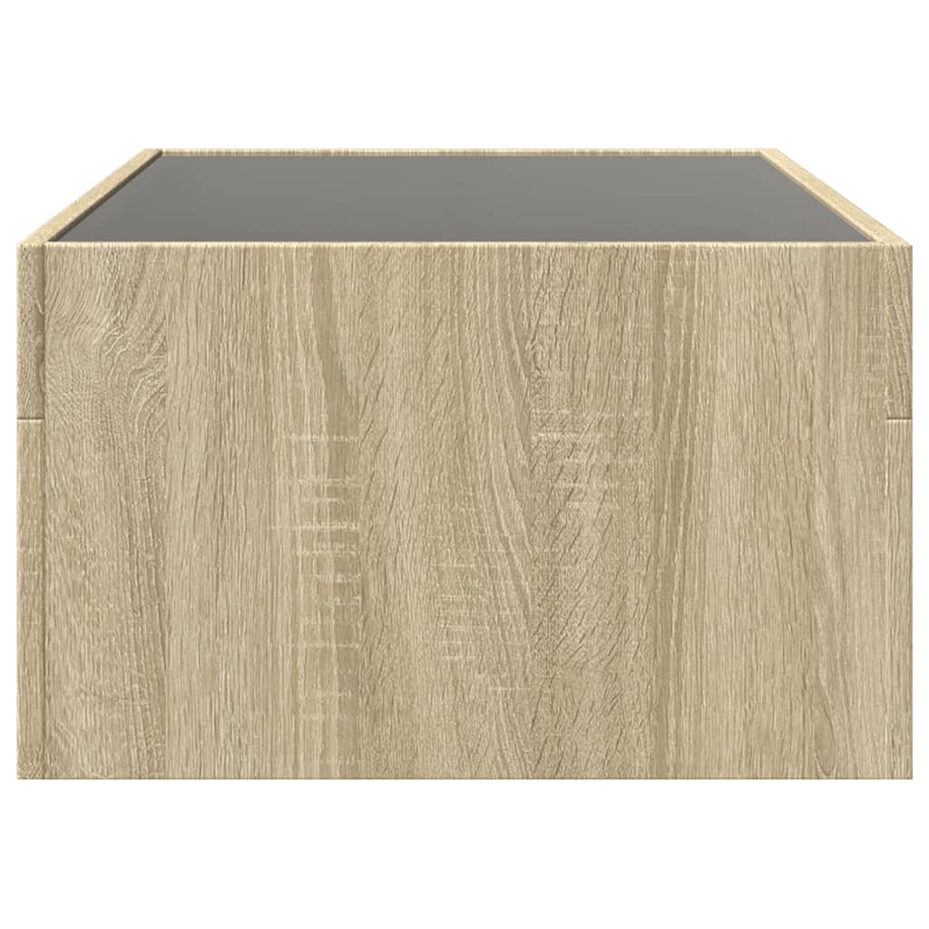 Kafijas galdiņš ar Infinity LED gaismām, ozola, 90x50x30cm