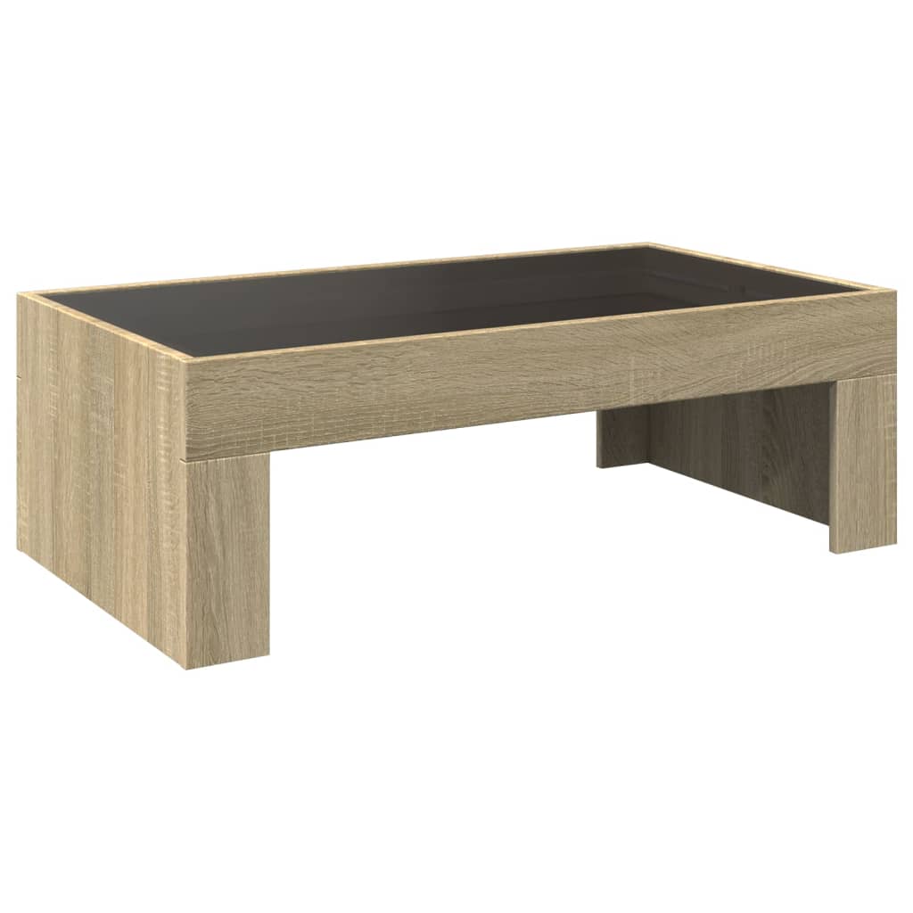 Kafijas galdiņš ar Infinity LED gaismām, ozola, 90x50x30cm