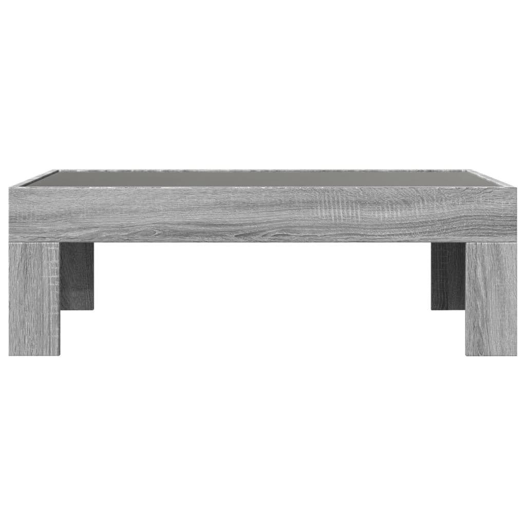 Coffee table with Infinity LED lights, grey, 90x50x30cm