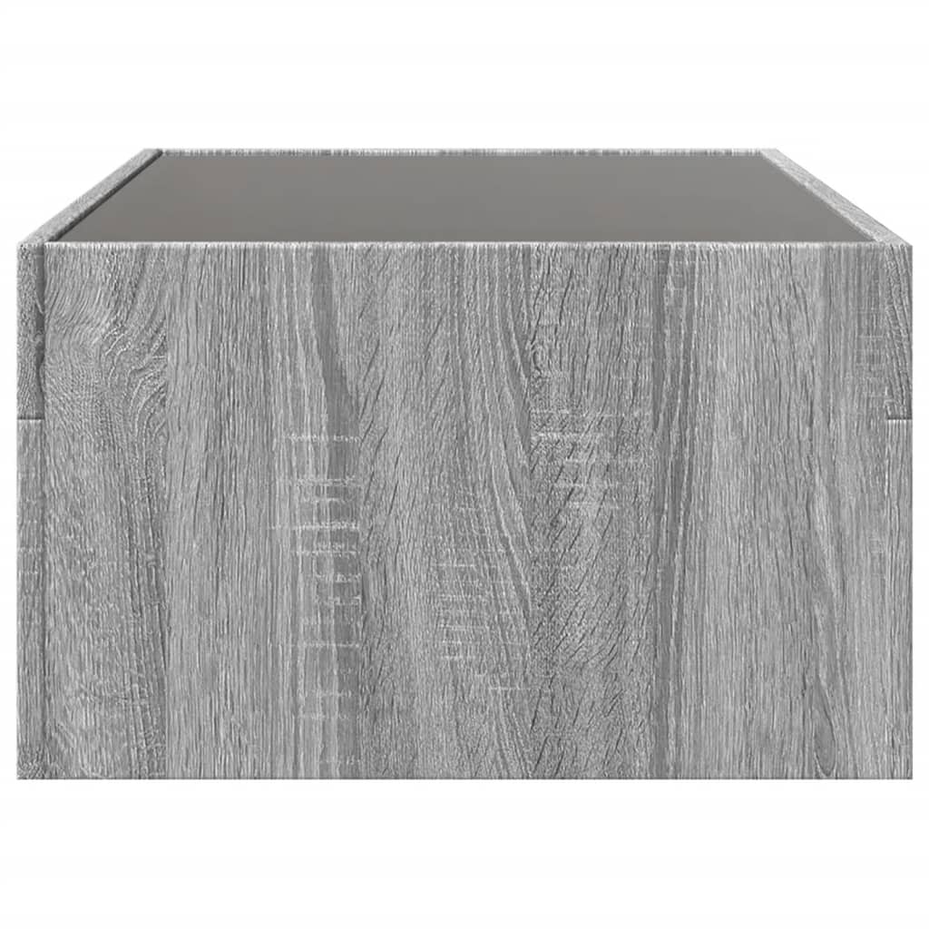 Coffee table with Infinity LED lights, grey, 90x50x30cm