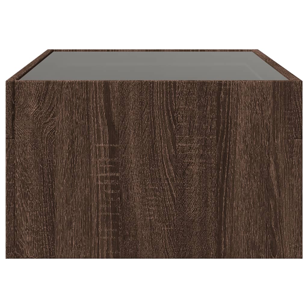 Kafijas galdiņš ar Infinity LED gaismām, brūns, 90x50x30cm