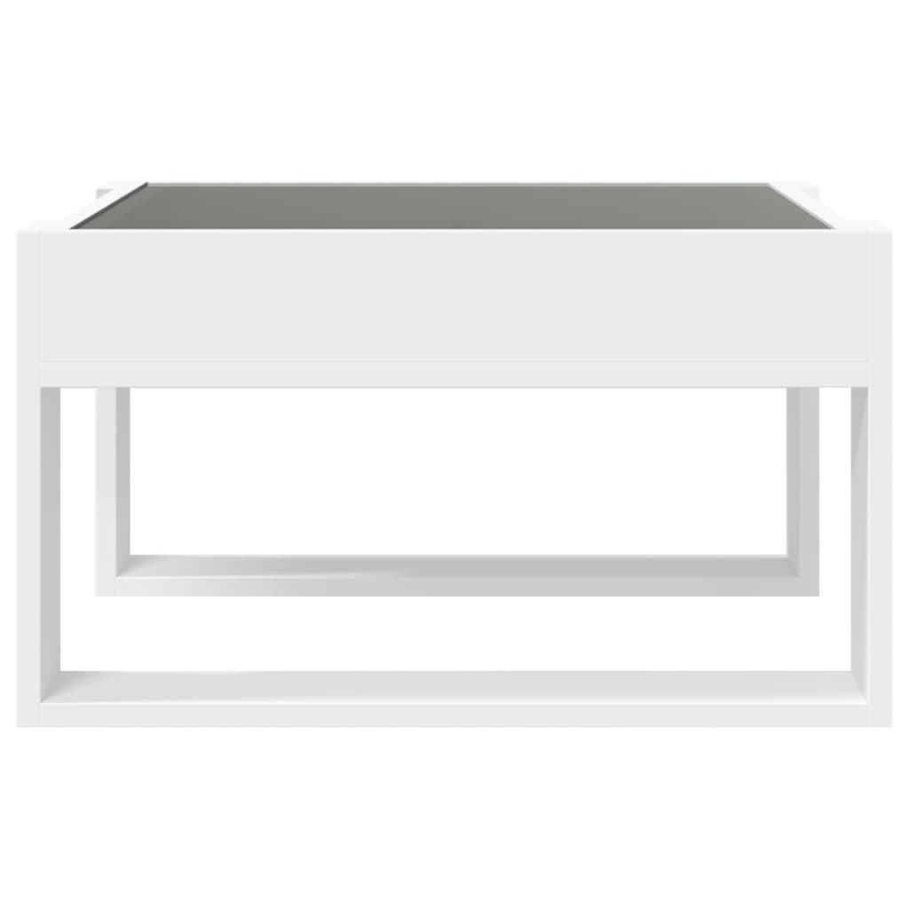 Kavos staliukas su Infinity LED lemputėmis, baltas, 50x53x30cm