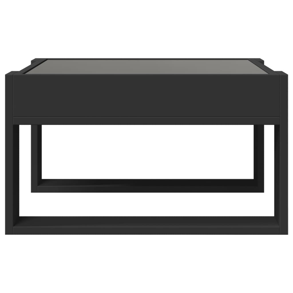 Kafijas galdiņš ar Infinity LED gaismām, melns, 50x53x30cm