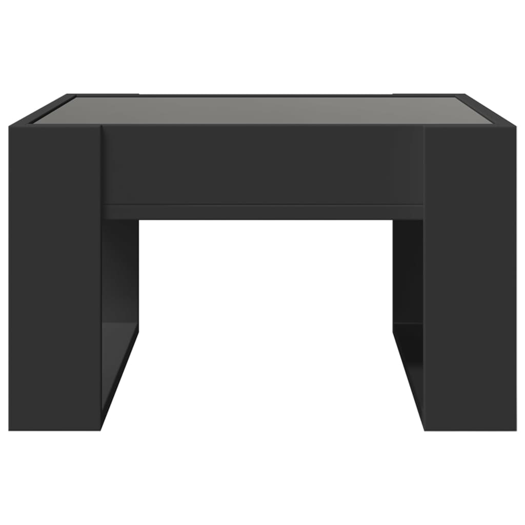Kafijas galdiņš ar Infinity LED gaismām, melns, 50x53x30cm