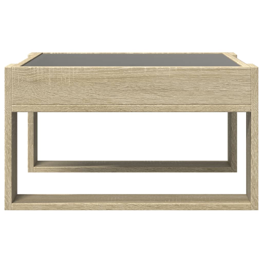Kavos staliukas su Infinity LED lemputėmis, ąžuolo, 50x53x30cm