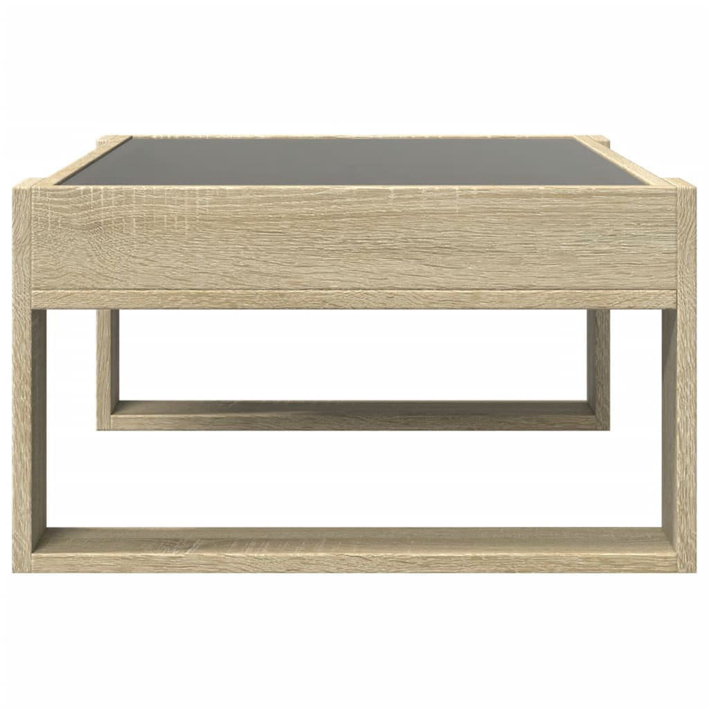 Kafijas galdiņš ar Infinity LED gaismām, ozola, 70x53x30cm