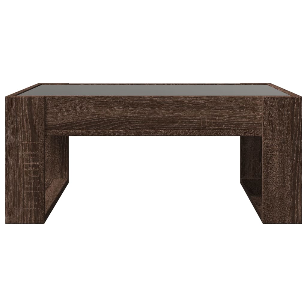 Coffee table with Infinity LED lights, brown, 70x53x30cm