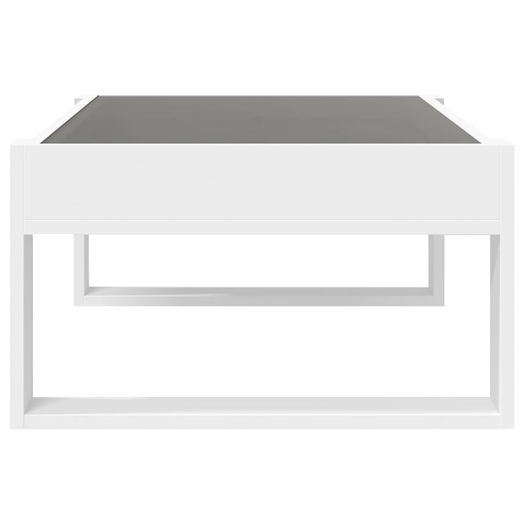 Kavos staliukas su Infinity LED lemputėmis, baltas, 90x53x30cm