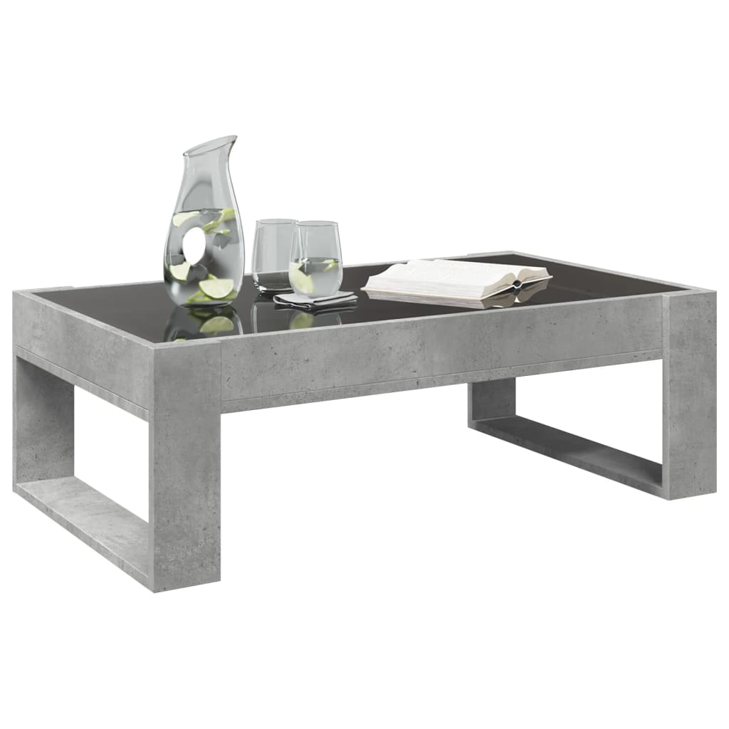 Coffee table with Infinity LED lights, concrete, 90x53x30cm