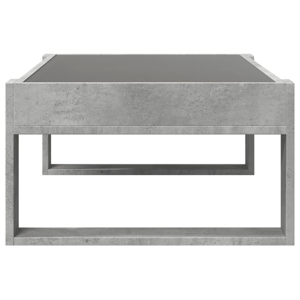 Coffee table with Infinity LED lights, concrete, 90x53x30cm