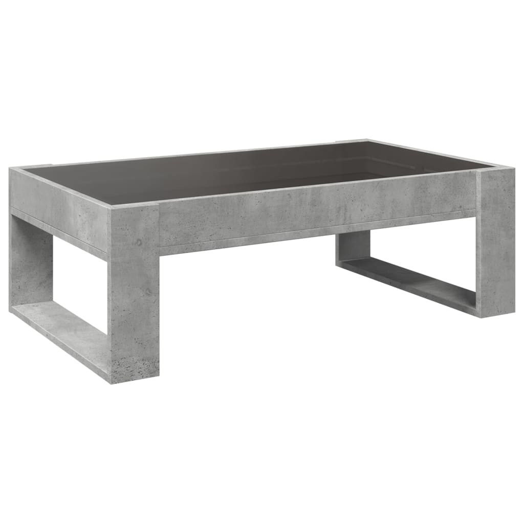 Coffee table with Infinity LED lights, concrete, 90x53x30cm