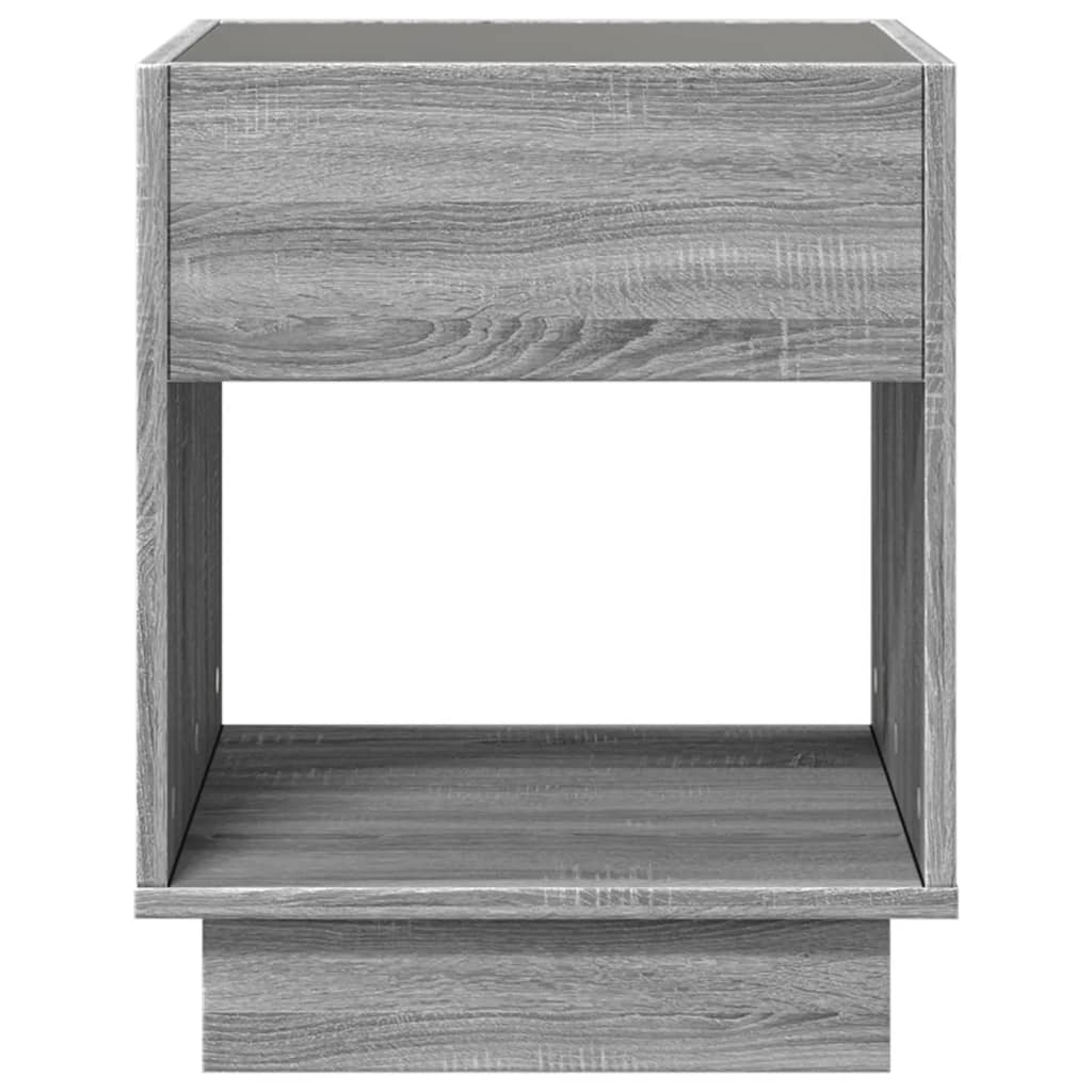 Coffee table with Infinity LED lights, grey, 40x40x50cm