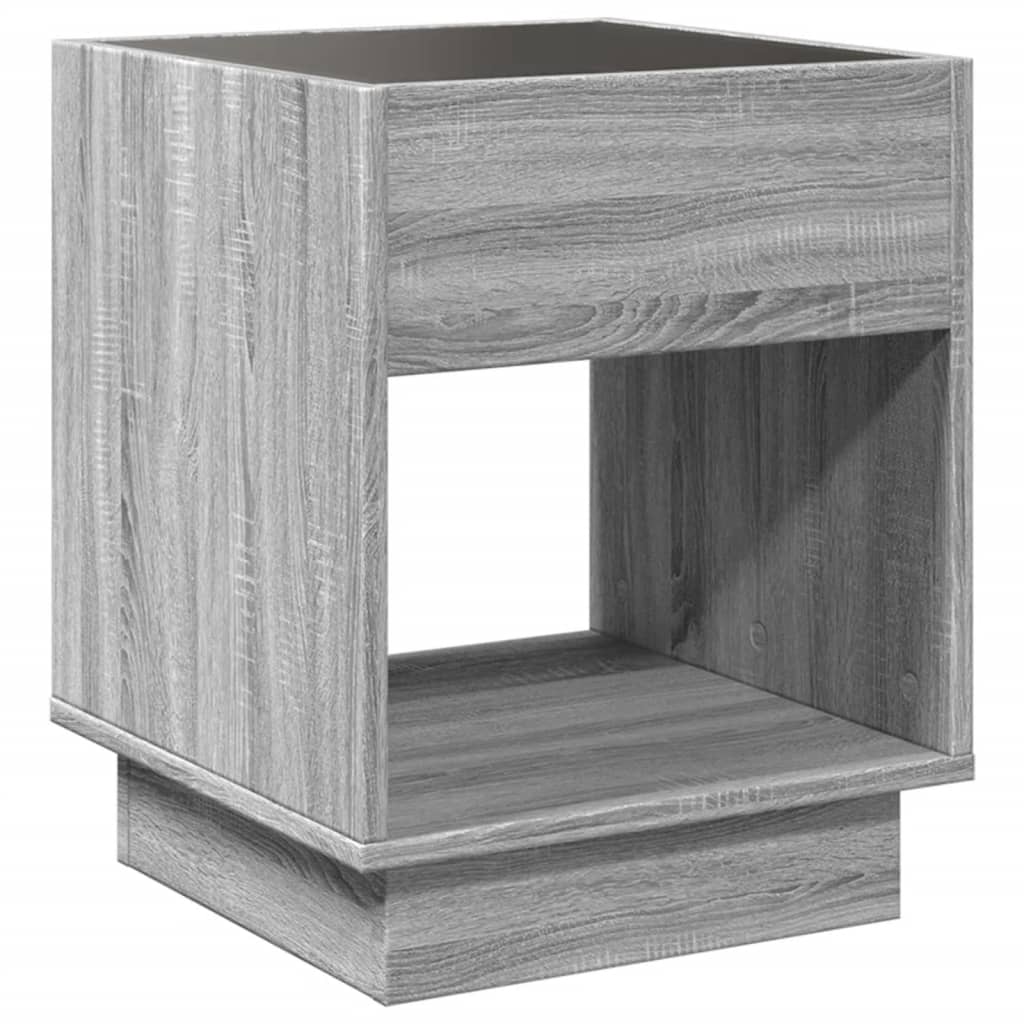 Coffee table with Infinity LED lights, grey, 40x40x50cm