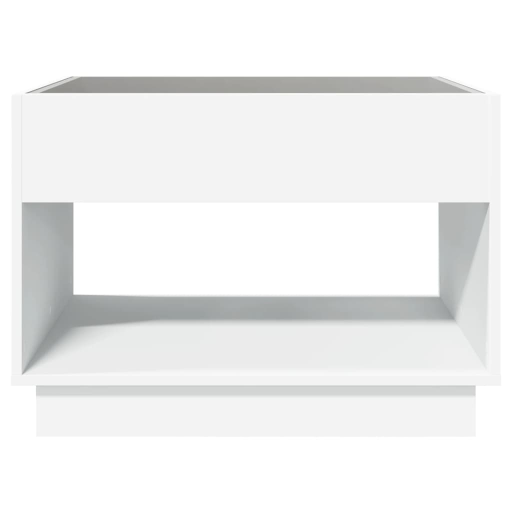 Coffee Table with Infinity LED Lights, White, 70x50x50cm