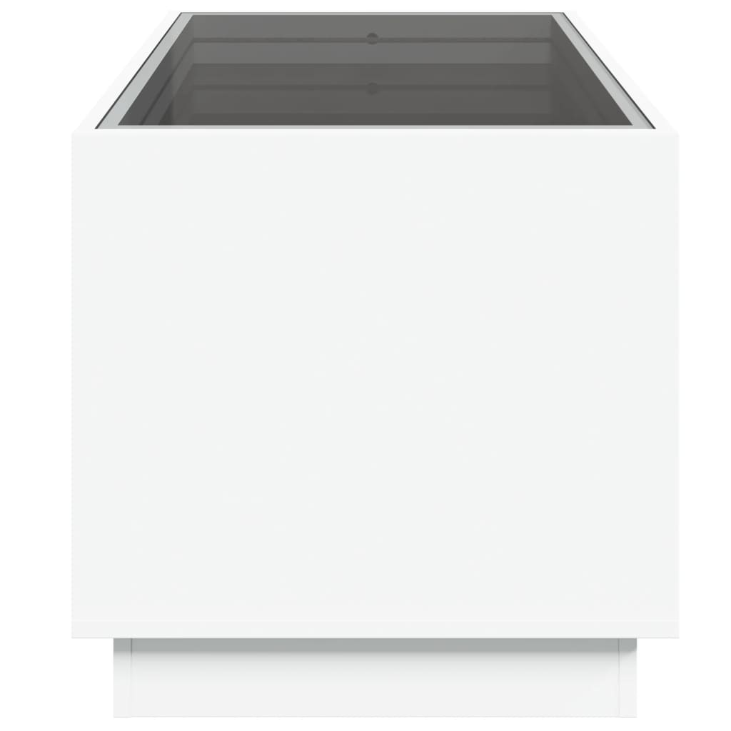 Coffee Table with Infinity LED Lights, White, 70x50x50cm