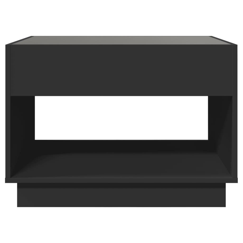 Kafijas galdiņš ar Infinity LED gaismām, melns, 70x50x50cm